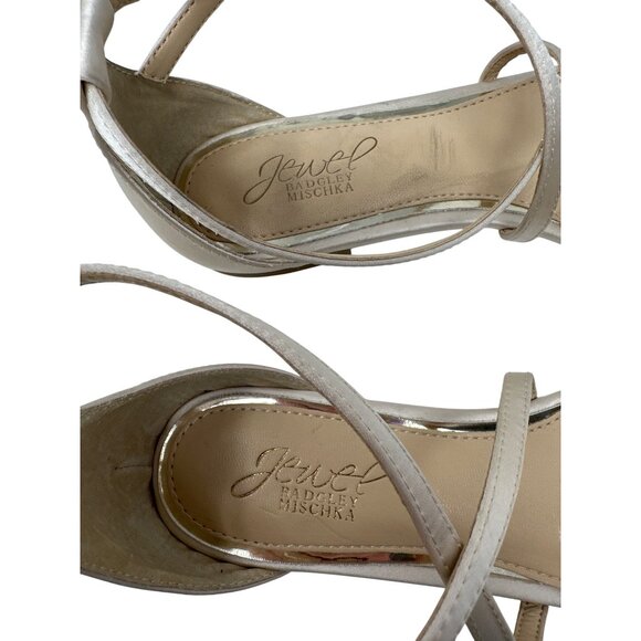 Jewel Badgley Mischka Tessy Womens Satin Strappy Sandals Embellished Size 7 - Picture 10 of 13